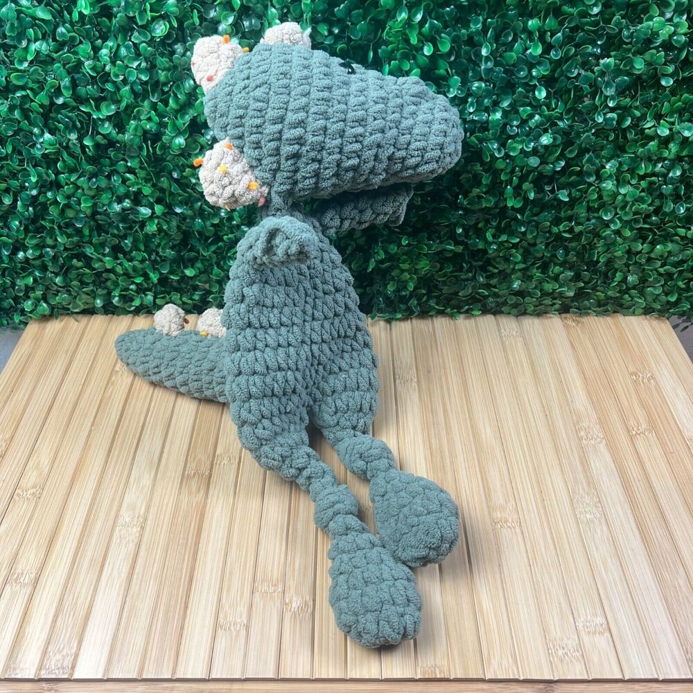 Dinosaur Snuggler Tinysaurus Lovey & Stuffy Crochet Dinosaur Handmade Plush 18"